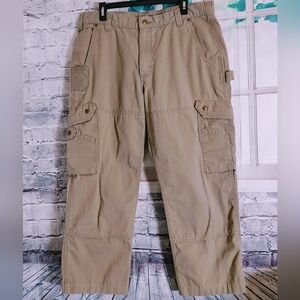 CARHARTT KHAKI VINTAGE CARPENTER WORK PANTS MEN'S 37x27 (No Size Tag)